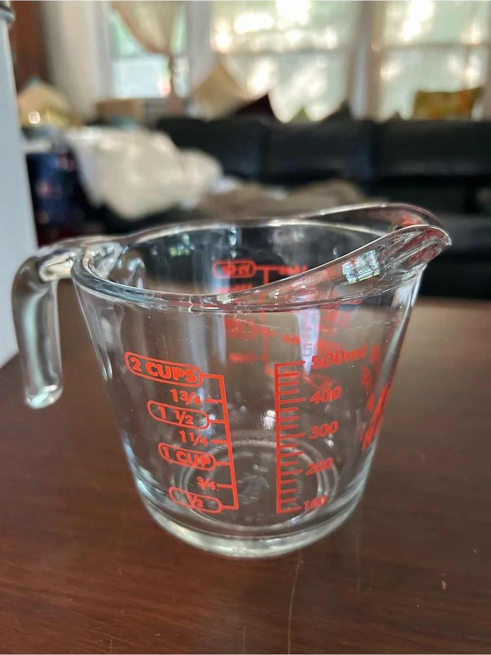 Anchor Hocking Clear Glass Measuring Cup with Red Logo